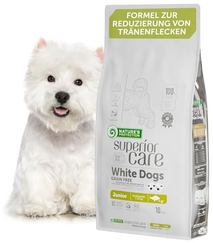 Nature's Protection Superior Care Welpen-Trockenfutter, Weißfisch 10 kg | Gesundes Wachstum & sanfte Verdauung, Getreidefrei, Kleine Kroketten, Junghunde, Weißes & helles Fell, Kleine Rassen