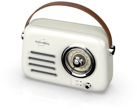 INOVALLEY Radio Vintage portative Bluetooth Beige