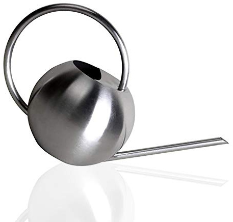 Gießkanne, Edelstahl, Metall, lange Öffnung, kugelförmig, für den Innenbereich, 1 Liter