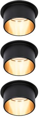 Paulmann 93379 LED recessed luminaire Gil 3-Step-Dim Round incl. 3 x 6 Watt dimmable Black matt Gold recessed Spotlight Aluminium spot 2700 K Coin
