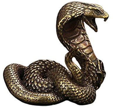 TOYANDONA Scultura in ottone Cobra a serpente scultura ricchezza personaggio per la casa, da collezione, idea regalo