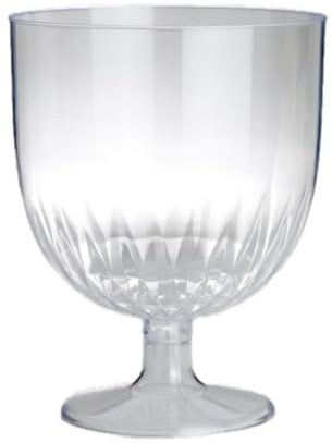 Portaconfetti Riutilizzabile Coppa Trasparente Gambo Corto in plastica Diametro 16 cm Altezza 20 cm