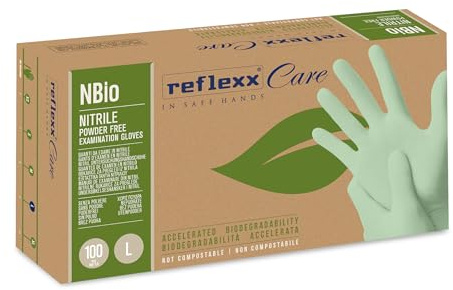 Reflexx NBio, guanti in nitrile con biodegradazione accelerata, gr. 3,5 (M), TAGLIA L