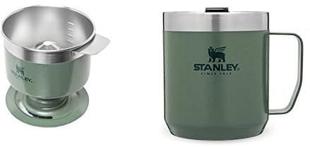 Stanley Perfect Brew Pour Over - Ergibt 1-6 Tassen | Wiederverwendbar & Classic Legendary Camp Mug Thermobecher 354ml Hammertone Green - Doppelwandiger Vakuumisolierter Kaffeebecher To Go