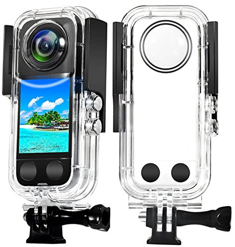 VOLOHAS Wasserdichtes Gehäuse für insta360 X3 Action-Kamera wasserdichte Hülle Tauchgehäuse 40m Unterwassergehäuse Schutzhülle mit Schnellmontage Klammer für insta360 X3 Panorama-Kamera