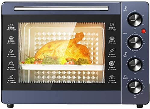 CAZARU Four Multifonction, 32 litres Four électrique Petit Four Double Porte vitrée Contrôle indépendant de la température Minuterie de 60 Minutes 1500 Watts Happy Life