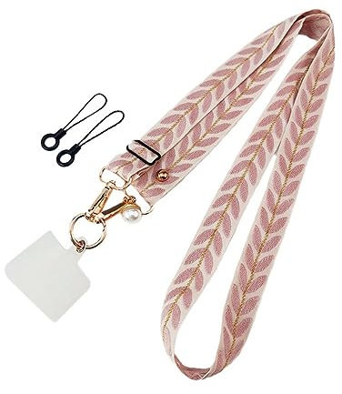 Lanière de téléphone portable avec chaîne de perles réglable pour femme, anti-perte de téléphone