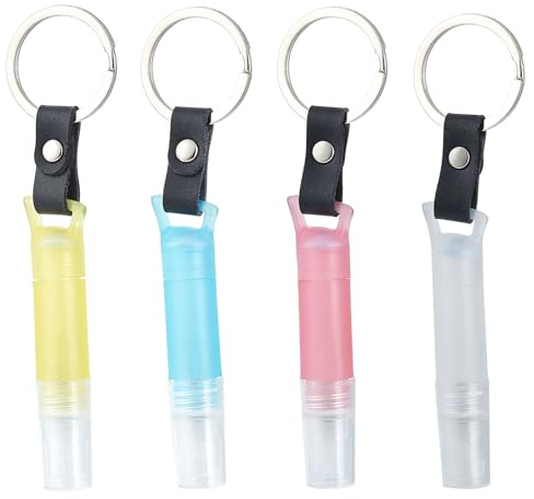NICENEEDED Mini Botella de Spray de 3 ML con Llavero, Botella de Viaje de Perfume Recargable Vacía, Botella Pulverizadora de Agua de Plástico, Tubo de Muestra de Mano, Contenedor de Líquido de