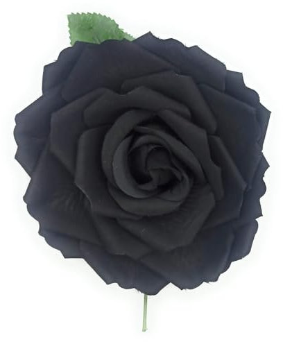 Fiore Fiamminga Grande Ornamento di Capelli Fiore Tipico Ballo Fenicottero, Fiere di Aprile e Romeries Fiori Fiamminghi per il Vestito Fenicottero, Fiore Fiamma Nero Ø19cm