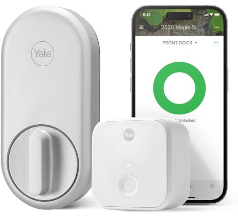 Yale Approach Lock with Wi-Fi, Retrofit Smart Lock in Silver