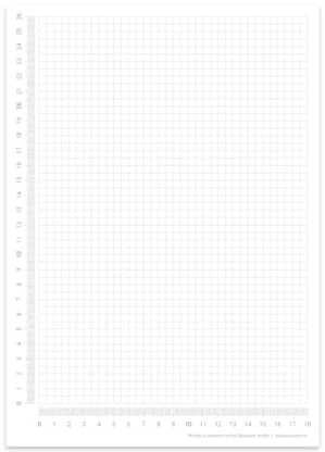 Karierter Block DIN A4 | seitlich abgedrucktes Lineal | 30 Blatt zum Abreißen | mathematisches Papier karierter Block | zum Beschreiben und Skizzieren (DIN A4)