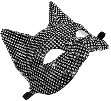 Alipis Damenmaske für Party Katzenmaske mit Strasssteinen Halloween Party