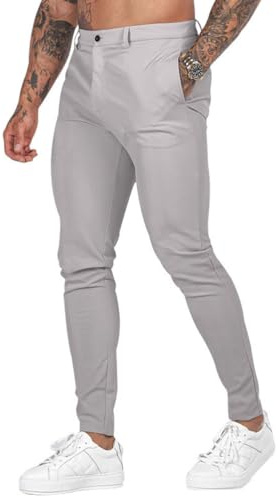 Oanviso Hommes Chino Pantalon Slim Fit Stretch Pantalons Moulants Casual Élastique Pantalon Business Mode Skinny Pantalon Décontracté Coupe Ajustée Pantalon avec Poches
