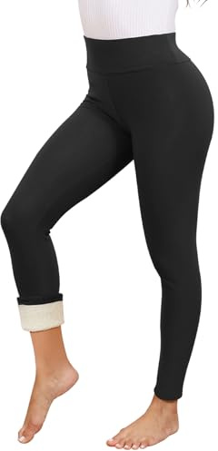 Decorie Termoleggings dam vinter fodrade leggings fleece termobyxor dam varma termoleggings hög midja termostrumpbyxor dam ogenomskinliga