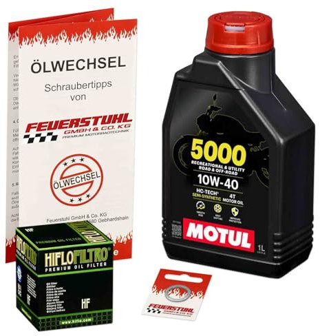 Öl & Ölfilter für Honda CRF 250 R, 2004-2017, Ölwechsel Set 10W-40 Motoröl + HiFlo Filter + Dichtring(e)