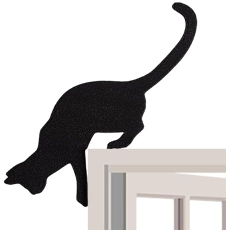 jopiuieo Metall-Türaufsatz für den Innenbereich, Türrahmen, Eckdekoration, Katzen-Silhouette, Halloween-Tür-Eckschild für gruselige Familien-Partys