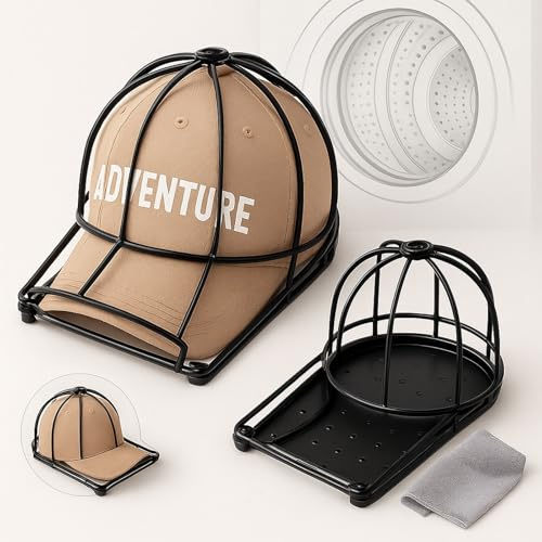 FANWINKJ Cap Waschhilfe für Baseballkappen – 2 Stück Mützenform für Handwäsche & Spülmaschine, Hutwaschrahmen zum Trocknen, Schützt die Form – Nicht für Trucker/Mützen ohne Schirm