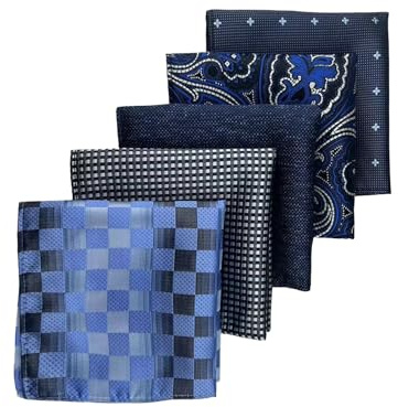 Yamoloz 5 x Einstecktücher für Herren, weiches Einstecktuch, hochwertiges Einstecktuch für Herren, mehrfarbig, S