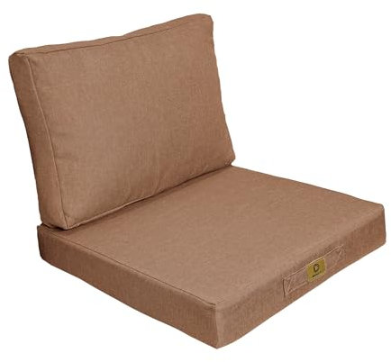 Déco Arts - Coussin Fauteuil Jardin & Galette Chaise 60x60 Terracotta - Lot 2 (Assise + Dossier) Déhoussable Effet Lin - Coussin Extérieur Salon Terrasse Palette Véranda Imperméable