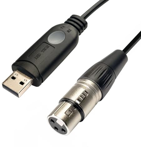 DSD TECH SH-RS09B USB to DMX Cable Support Freestyler QLC and Pi Open Lighting(3M/10FT)