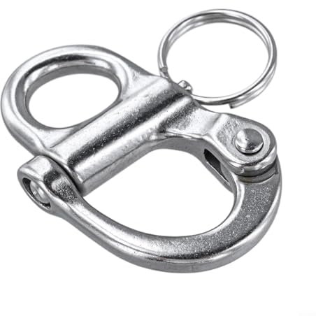 Manille à pression en acier inoxydable 316 avec déverrouillage du piston pour bateaux et kayaks (52 mm)