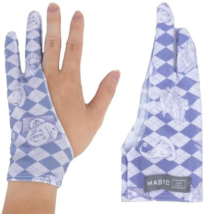 Artist Drawing Glove, Breathable Two Finger Digital Art Glove 3-Layer Palm Rejection Right/Left Hand Digital Graphic Tablet, Purple, S Size