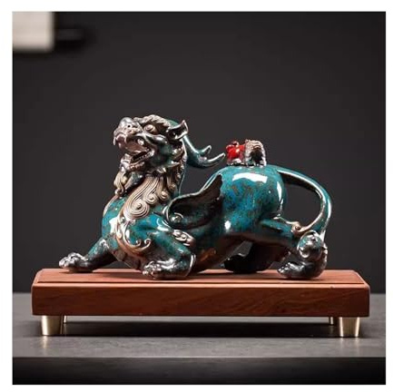statue Fengshui Statue Ceramic Living Room Entrance Decorations Fortune Ornaments Desk Wine Cooler Decoration Home Desktop Decor,Right-With base Decorations