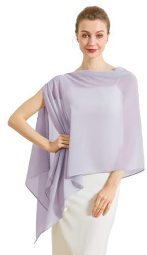 BEAUTELICATE Damen Chiffon Schal Elegant Stola Wrap Poncho Cape Leicht Shrug Tuch für Braut Abendkleid Hochzeit Brautkleid Felistch