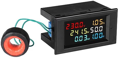 CCZRD Pannello Digitale LCD Wattmetro Energia Misuratore di Potenza Tensione Voltmetro Corrente Amperometro Indicatore di frequenza(AC 300-450V 100A)