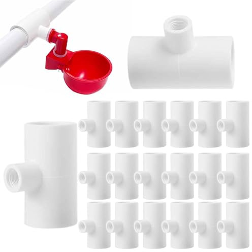 Hönsvatten – PVC – T-shirt, anslutningar – automatiskt vattenförsörjningssystem, vattenförsörjningskopp för fjäderfä | Horisontella monterings-Poultrys – hydrationssystem delar, matare M