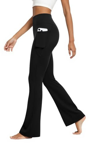 DLOODA Flare Leggings for Women High Waist Flared Yoga Pants with Pockets