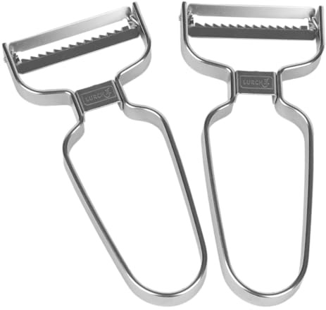 Lurch Sparschäler Julienne aus Edelstahl 2er Set- Ultrascharfe japanische Klinge, ergonomischer Griff, perfekt für feine Gemüsestreifen & Deko, hochwertig & langlebig