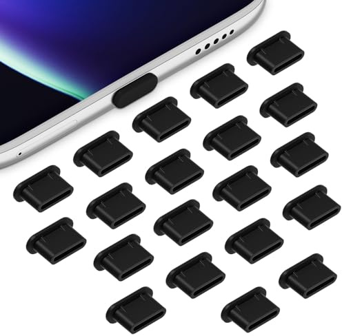 RUILILANG 20Pcs Type C Dust Cover, Silicone USB Type C Anti Dust Cap Cover Port Plugs Protector, Type-C Du-st Protection Plug, USB-C D-ust Plug for All Type-C Smartphones and Tablets