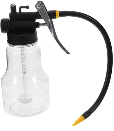 BESTYASH 250ml Plastic Oil Can Pump with High Pressure Bendable Nozzle for Engine Oil Dispensing and Lubrication Tool Compatible with Automotive Maintenance