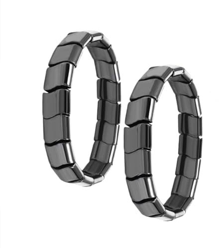 Hemys Hematite Bracelet Men,Premium Gift for Men of Excellence，Minimalist Natural Stone Elastic Stretch Bracelet for Enhancing Energy, Reclaim Your Confidence (1)