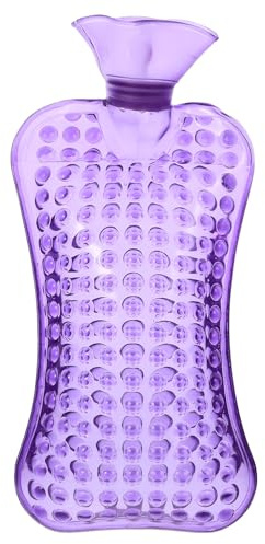 Warmhm Große Wärmflasche ml aus Dickem PVC Fuß und Handwärmer für Winter Nackenwärmer mit Auslaufsicherem Wärmebeutel In Lila