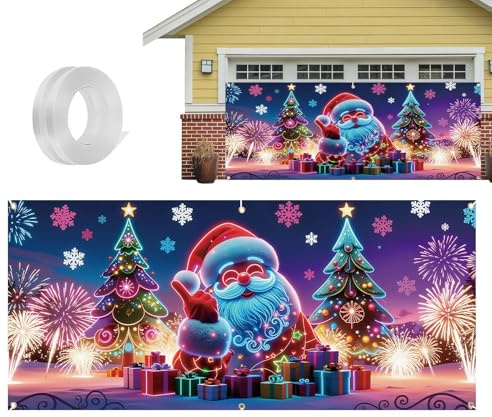 TAPPETO PER PORTA NATALE - Oversize Luminosa Notturna Decorazione Fai Da Te Luminosa Tela Ingresso, Copertura Anteriore Strada