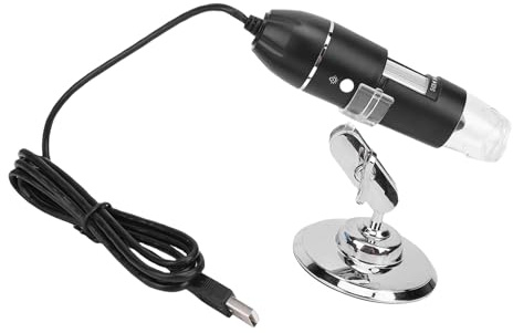 Sxhlseller 1600X Digitalmikroskop 3 in 1 USB Typ C Micro-USB-Schnittstelle, Einstellbare Höhe und Winkel, HD-Auflösung mit 4-stufigem LED-Fülllicht und APP-Steuerung für Reparaturen und Wartung