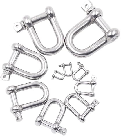 Manille en arc en acier inoxydable, Goupille de vis manille en acier inoxydable 316 qualité Marine D, M4-M18, 50 pièces(M5 10PCS)
