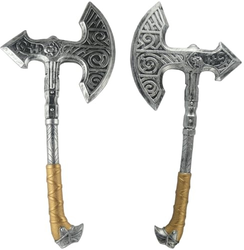 Latemeia 2 pezzi di ascia di Halloween Prop Ascia di plastica realistica portatile per giochi di ruolo in costume di Halloween Cosplay