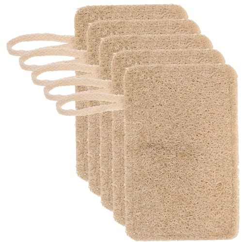 DIYEAH 6pcs Natural Loofah Kitchen Cleaning Sponge Good Absorption Ability and Thick Texture, Eco-Friendly Dishwashing Loofah Sponge for Effective Kitchen Cleaning