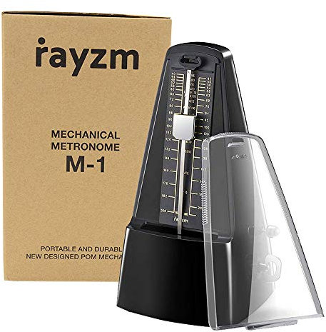 Rayzm Mechanisches Metronom mit hoher Präzision für alle Musikinstrumente (Klavier/Trommel/Violine/Gitarre/Bass & Blasinstrumente), Audible Click & Bell Ring, Traditionelle Pyramide