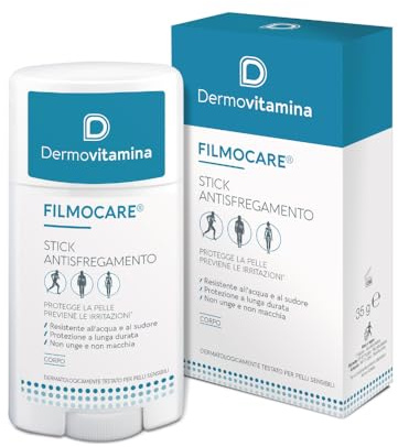Dermovitamina Filmocare Stick Antisfregamento - Protezione Avanzata per la Pelle - Contro Irritazioni e Sfregamenti - Resistente all'acqua e al Sudore - 35 g