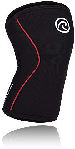 Rehband Unisex RX Knee Support 7 mm Neopreno Vendaje, Unisex, RX Knee Support 7 mm Neopren, Blanco/Rojo, Extra-Small