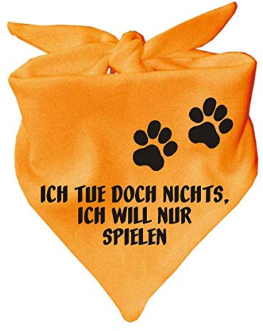 Hunde Dreiecks Halstuch (Fb: gelb) (Gr. 2 (68 cm)) Ich tue doch Nichts ich Will nur Spielen