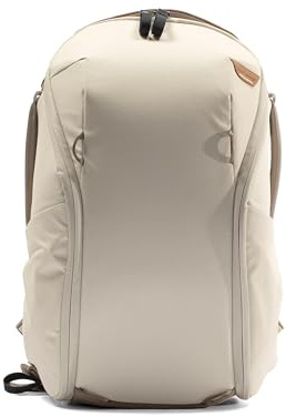 Peak Design Everyday Backpack Zip 15L, Bone, 270-Degree Zip, Dual Side Pockets, FlexFold Dividers, Fits 15 Laptop, For Camera Carry, Daily Commutes or Travel, Versatile Backpack for Men and Women