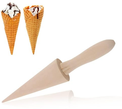 Rodillo del cono del gofre del helado, rodillo del pizzelle Rodillo del cono del helado del molde de madera Rodillo del cono del pizzelle para la cocina del postre de la pastelería de DIY