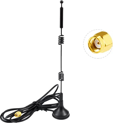 Vecys Antenna WiFi 2.4 G / 5G / 5.8G Doppia Frequenza 8 dBi MIMO Omnidirezionale Base Magnetica Adattatore RP-SMA 1.5m 4.9 Piedi per PCIE Scheda di Rete WiFi Router Antenna Esterna Wireless