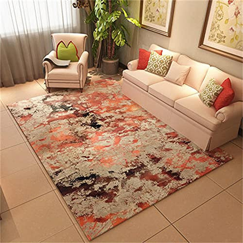 RUGMRZ Waschbarer Teppich Kinderzimmer Bettvorleger Waschbar Wohnzimmer roter kreativer Druck, Kurze Stapel, kein Haar, verschleißfest und farbschnell Für Schlafzimmer 200X300cm