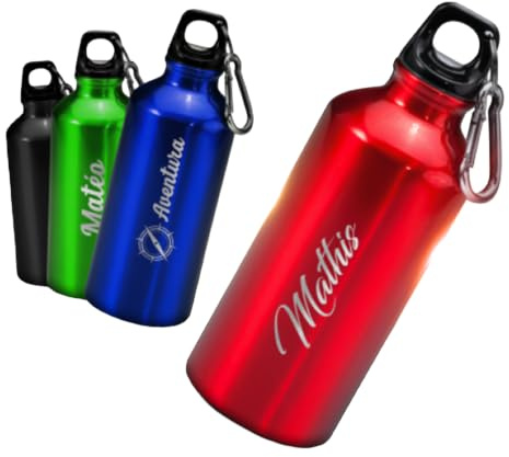 Générique Bouteille Aluminium Personnalisable - 400mL - Rouge | Gourdes Personnalisées - Idée Cadeau (Gourde Athletic) - Haute qualité - Finition premium - Personnalisation sur mesure
